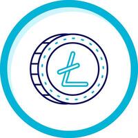 Litecoin Two Color Blue Circle Icon vector