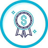 Reward Two Color Blue Circle Icon vector