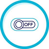 Off Two Color Blue Circle Icon vector