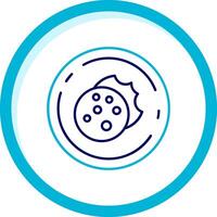 Cookie Two Color Blue Circle Icon vector