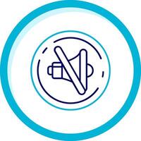 Mute Two Color Blue Circle Icon vector