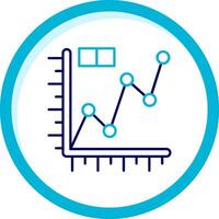 Line graph Two Color Blue Circle Icon vector