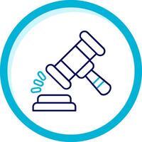 Gavel Two Color Blue Circle Icon vector