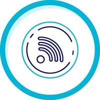 Rss Two Color Blue Circle Icon vector