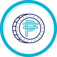 filipino dos color azul circulo icono vector