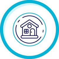 Home Two Color Blue Circle Icon vector