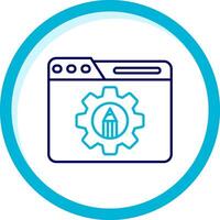 Settings Two Color Blue Circle Icon vector