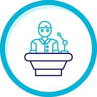 Lecturer Two Color Blue Circle Icon vector