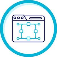 Curve Two Color Blue Circle Icon vector