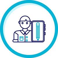 Blogger Two Color Blue Circle Icon vector