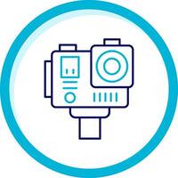 Action camera Two Color Blue Circle Icon vector