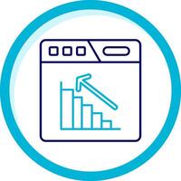 Bar chart Two Color Blue Circle Icon vector