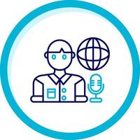 Broadcaster Two Color Blue Circle Icon vector