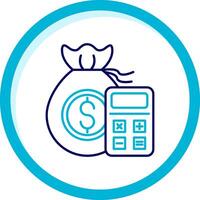 Budget Two Color Blue Circle Icon vector