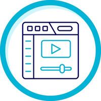 Video player Two Color Blue Circle Icon vector
