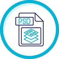 Psd file format Two Color Blue Circle Icon vector