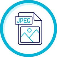 Jpg file format Two Color Blue Circle Icon vector