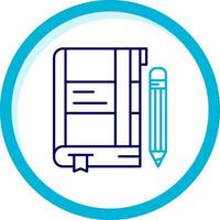 Note Two Color Blue Circle Icon vector