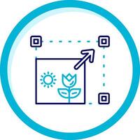 Resizing Two Color Blue Circle Icon vector