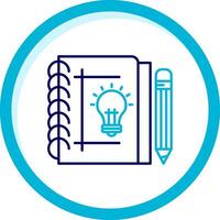 Sketchbook Two Color Blue Circle Icon vector