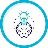 Brainstroming Two Color Blue Circle Icon vector