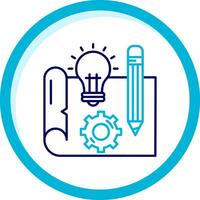 Blueprint Two Color Blue Circle Icon vector