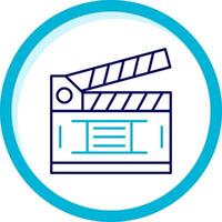 Clapperboard Two Color Blue Circle Icon vector