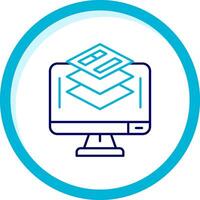 Layer Two Color Blue Circle Icon vector