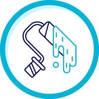 Paint roll Two Color Blue Circle Icon vector