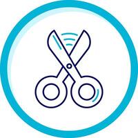 Scissors Two Color Blue Circle Icon vector