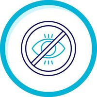 No illegitimate Two Color Blue Circle Icon vector