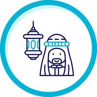 Arabic Two Color Blue Circle Icon vector