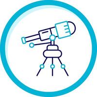 Telescope Two Color Blue Circle Icon vector