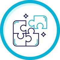 Puzzle Two Color Blue Circle Icon vector