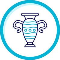 Vase Two Color Blue Circle Icon vector