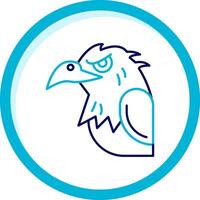 Eagle Two Color Blue Circle Icon vector