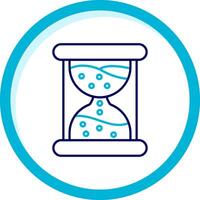 Sand clock Two Color Blue Circle Icon vector