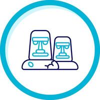 Moai Two Color Blue Circle Icon vector