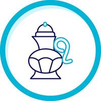 Tea pot Two Color Blue Circle Icon vector