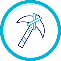 Pickaxe Two Color Blue Circle Icon vector