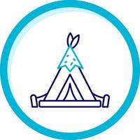 Tent Two Color Blue Circle Icon vector