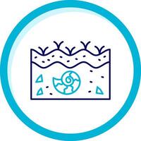 Fossil Two Color Blue Circle Icon vector