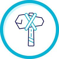Hammer Two Color Blue Circle Icon vector