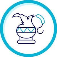 Kettle Two Color Blue Circle Icon vector
