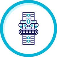 Totem Two Color Blue Circle Icon vector