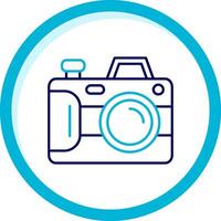 Camera Two Color Blue Circle Icon vector