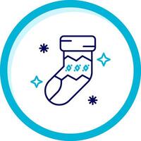 Sock Two Color Blue Circle Icon vector