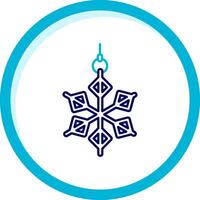 Snowflake Two Color Blue Circle Icon vector