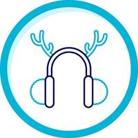 Earmuffs Two Color Blue Circle Icon vector