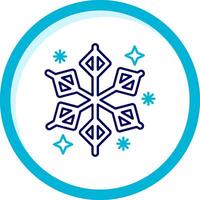 Winter Two Color Blue Circle Icon vector